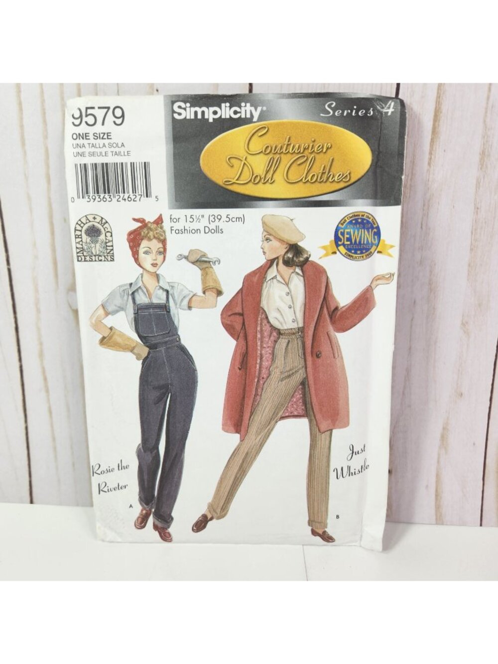 Rosie Riveter Simplicity 9579 DOLL Series 4 McCain Sewing Pattern 15.5" UNCUT